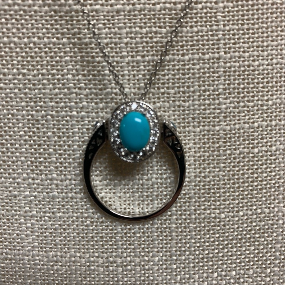 Turquoise Brand new necklace ring combo.  Ring size 8 Silver